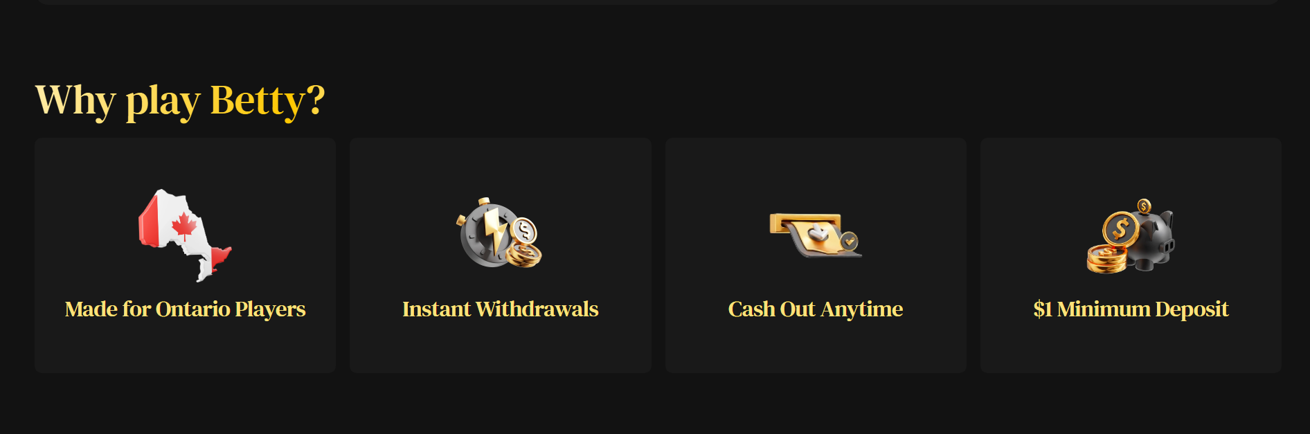 Betty Casino Bonuses